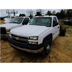 2006 CHEVROLET 3500 CAB & CHASSIS, VIN/SN:1GBJC34D86E140789 - DURAMAX DIESEL ENGINE, ALLISON A/T