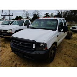 2004 FORD F350 CAB & CHASSIS, VIN/SN:1FDWW36P64EC69221 - POWERSTROKE DIESEL ENGINE, CREW CAB, A/T, O