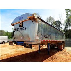 2017 MAC DUMP TRAILER, VIN/SN:5MADA3027HS039503 - T/A, 30' LENGTH, 38" HIGH SIDE, SMOOTH SLIDE ALUM 