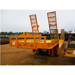 LOWBOY TRAILER, - T/A, 50' LENGTH, DOVETAIL, RAMPS FRONT AND BACK, 255/70R22.5 TIRES