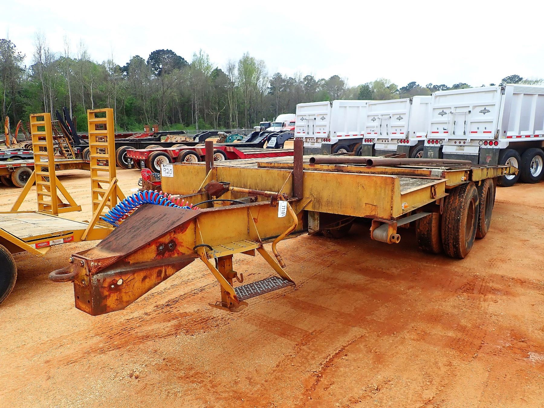 SHOP BUILT TAG TRAILER, T/A, TILT, PINTLE HITCH, 30', 10.0020 TIRES