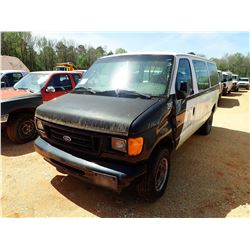 2007 FORD PASSENGER VAN, VIN/SN:1FBNE31L270A25992 - GAS ENGINE, A/T (DOES NOT RUN) (D-1)