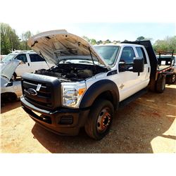 2012 FORD F450 CREW CAB FLATBED, VIN/SN:1FD0W4GT7CEB08897 - FLAT BED, POWERSTROKE DIESEL, AUTO, ODOM