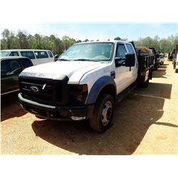 2008 FORD F450 XL FLATBED, VIN/SN:1FDXW46R58ED12500 - FLATBED W/FOLD DOWN SIDES, V8 POWERSTROKE DIES