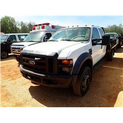2011 FORD F450 CREW CAB FLATBED, VIN/SN:1FDXW46RXBEC30990 - FLATBED, V8 POWERSTROKE DIESEL, AUTO, OD