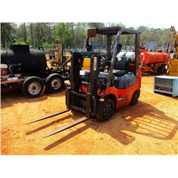 TOYOTA 7FGC625 FORKLIFT, VIN/SN:63105 - 5,500# CAPACITY, 2 STAGE, PROPANE, (B-2)