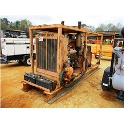 GENERAL MOTOR DIESEL ENGINE, FITS GENERATOR/PUMP, SKID MTD, METER READING 359 HOURS (B-3)