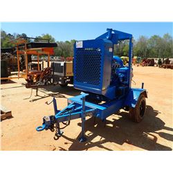 2008 THOMPSON PUMP SYSTEMS, 6" PUMP, JOHN DEERE DIESEL ENGINE, MTD ON S/A, TRAILER, METER READING 1,