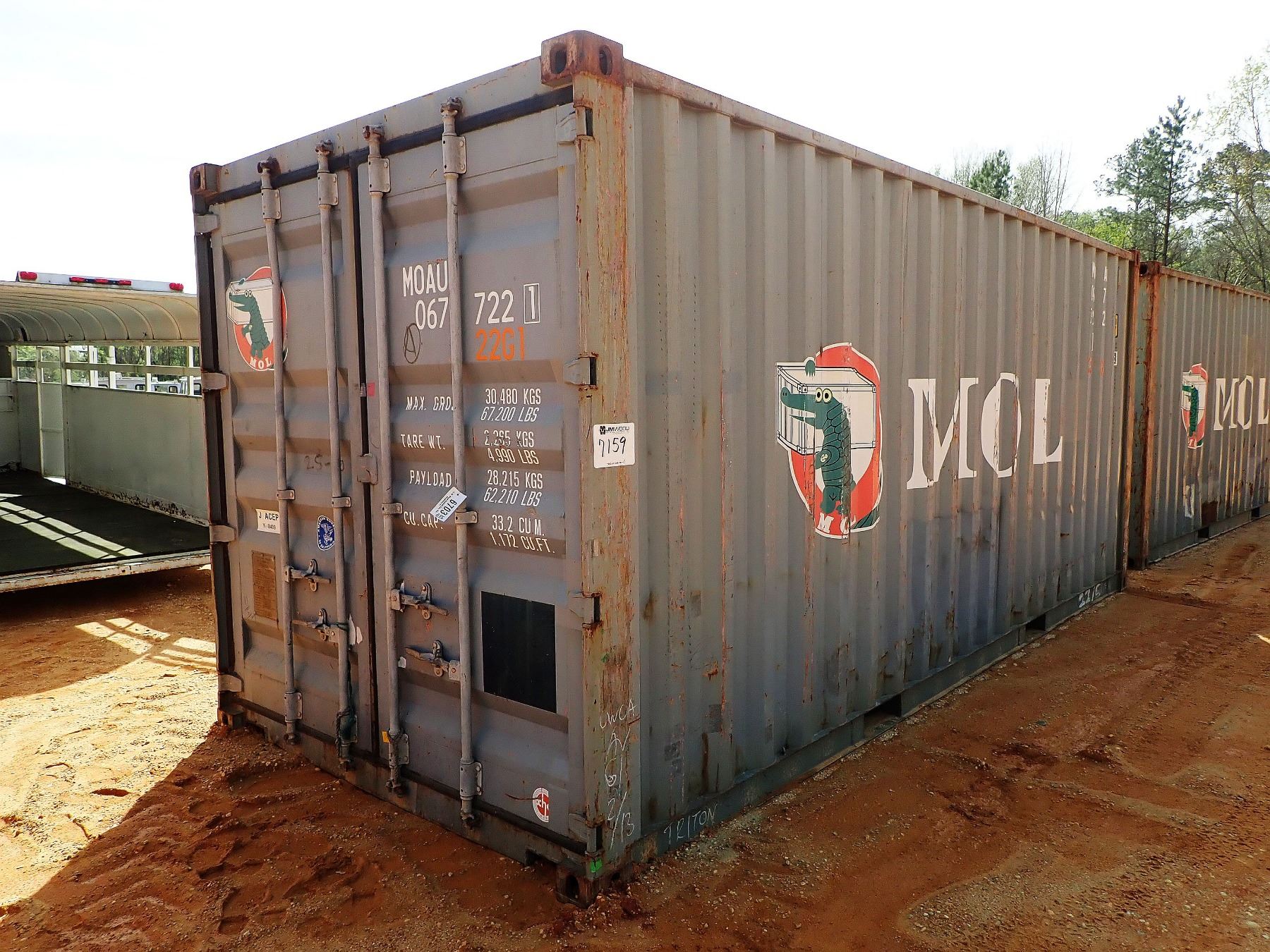 20 STEEL SHIPPING CONTAINER B7 J M Wood Auction 20 STEEL SHIPPING CONTAINER B7 J M Wood Auction