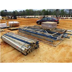 MISC SHELVING RAILS W/ SUPPORT POSTS & WOOD (B-9)