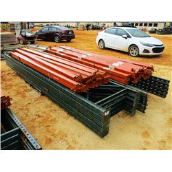 (1) PALLET SHELVING RAIL W/SUPPORT POSTS (B9)