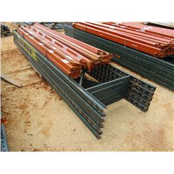 (1) PALLET SHELVING RAIL W/SUPPORT POSTS (B9)