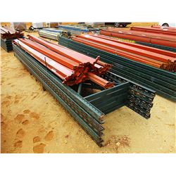(1) PALLET SHELVING RAIL W/SUPPORT POSTS (B9)
