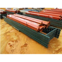 (1) PALLET SHELVING RAIL W/SUPPORT POSTS (B9)