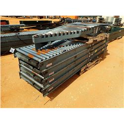 (4) SECTION 28" LIVE ROLLER CONVEYOR W/ 1 TRANSFER SECTION (B-9)