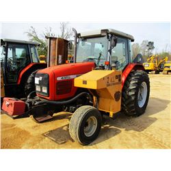 2002 MASSEY FERGUSON 4355 FARM TRACTOR, VIN/SN:L37024 - 2 REMOTES, SIDE- MOUNTED FLAIL MOWER, CAB, A