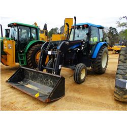 NEW HOLLAND TS110 FARM TRACTOR, VIN/SN:100057B - 2595 BUHLER ALLIED FRONT BUCKET ATTACH, 3 REMOTES, 