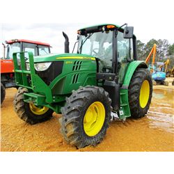 2014 JOHN DEERE 6125M FARM TRACTOR, VIN/SN:784619 - MFWD, 3 REMOTES, CAB, A/C, 460.85R.64 TIRES, MET