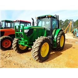 2015 JOHN DEERE 6115M FARM TRACTOR, VIN/SN:819565 - MFWD, 3 REMOTES, CAB, A/C, 460/85R38 TIRES, METE