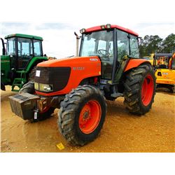 KUBOTA M125X FARM TRACTOR, VIN/SN:S0085 - MFWD, 3TH PTO, 2 HYD REMOTES, CAB, METER READING 912 HOURS