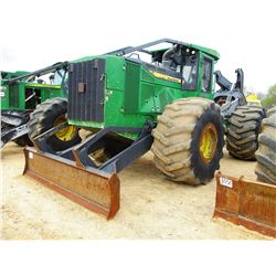 2016 JOHN DEERE 848L SKIDDER, VIN/SN:675380 - GRAPPLE, DUAL ARCH, WINCH, CAB, A/C, 35.5L-32 TIRES, M