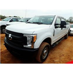 2017 FORD F250XL PICKUP, VIN/SN:1FT7W2B66HEE05188 - 4X4, CREW CAB, V8 GAS ENGINE, A/T, LONG BED, ODO