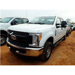 2017 FORD F250XL PICKUP, VIN/SN:1FT7W2B69HEC36686 - 4X4, CREW CAB, V8 GAS ENGINE, A/T, LONG BED, ODO