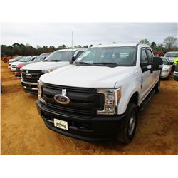 2017 FORD F250XL PICKUP, VIN/SN:1FT7W2B64HEE05187 - 4X4, CREW CAB, V8 GAS ENGINE, A/T, LONG BED, ODO