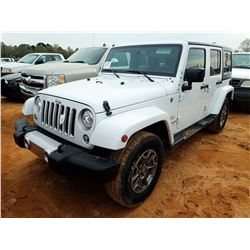 2017 JEEP WRANGLER SAHARA VIN/SN:1C4BJWEG1HLS73272 - 4X4, CREW CAB, GAS, A/T, ODOMETER READING 39,54