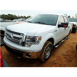 2014 FORD F150 PICKUP; VIN/SN:1FTFW1EF2EFC85462 -4X4, CREW CAB, V8 GAS, A/T, ODOMETER READING 113,66