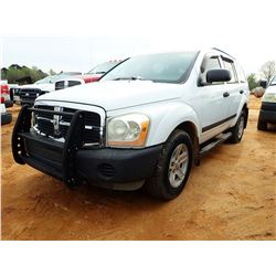 2006 DODGE DURANGO, VIN/SN:1D4HD38N66F155024 GAS ENGINE, A/T (COUNTY OWNED)