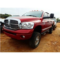 2008 DODGE RAM 2500 PICKUP, VIN/SN:3D7KS28A58G197904 - 4X4, CREW CAB, CUMMINS TURBO DIESEL ENG, A/T,