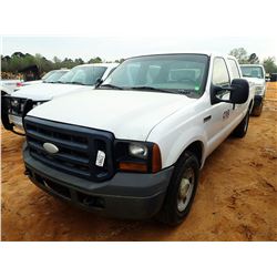 2006 FORD F250 PICK UP, VIN/SN:1FTSW20526EB51416 - CREW CAB, V8 GAS ENGINE, A/T, ODOMETER READING 27