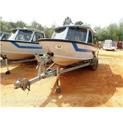 SEA ARK PATROL BOAT, VIN/SN:SAMA0787K696 - 18' LENGTH, ALUM, HUMMINGBIRD DEPTH FINDER, C/W 1996 EZ L