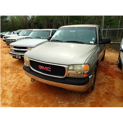 2001 GMC 1500 PICKUP, VIN/SN:1GTEC14W11Z131534 - GAS ENGINE, A/T, ODOMETER READING 227,975 MILES