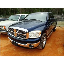 2008 DODGE 1500 PICK UP, VIN/SN:1D7HA18228J174594 - GAS, A/T, ODOMETER READING 149,853 MILES(COUNTY 