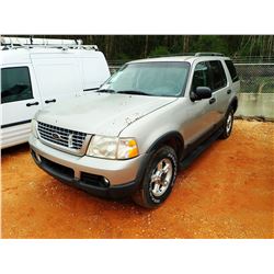 2003 FORD EXPLORER XLT SUV, VIN/SN:1FMZU73WX3UB31854 - GAS ENGINE, A/T