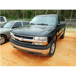 2005 CHEVROLET TAHOE SUV, VIN/SN:1GNEK13Z85J205462 - GAS ENGINE, A/T, ODOMETER READING 170,205 MILES
