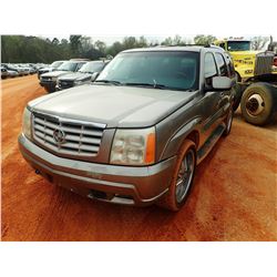 2002 CADILIAC ESCALADE VIN/SN:1GYEK63N62R101370 - GAS ENGINE, A/T, ODOMETER READING 254,688 MILES