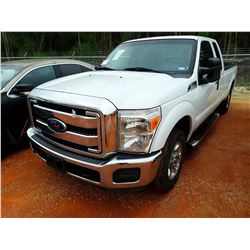 2013 FORD F250 PICKUP, VIN/SN:1FT7X2A64DEB36598 - EXT CAB, V8 GAS ENGINE, A/T, ODOMETER READING 161,