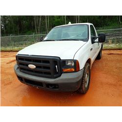 2005 FORD F350 PICK UP, VIN/SN:1FTWF30535EA76442 - GAS ENGINE, A/T, ODOMETER READING 202,694 MILES