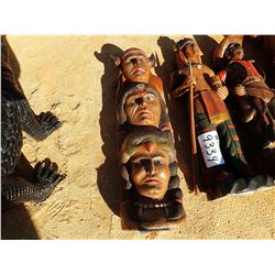 40" TEAK WOOD INDIAN TOTEM POLE
