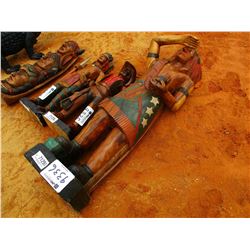 - 6' TEAK WOOD INDIAN