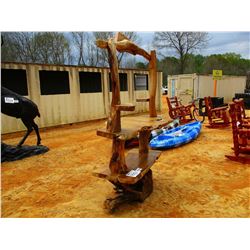 TEAK WOOD BAR W/FOUR CHAIRS (C-6)