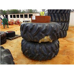 (2) 24.5-30 TIRES W/RIMS (C-7)