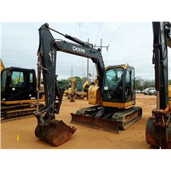 2014 JOHN DEERE 75G MIDI EXCAVATOR, VIN/SN:015107 - 7' STICK, 36" BUCKET, THUMB, RUBBER TRACKS, BLAD