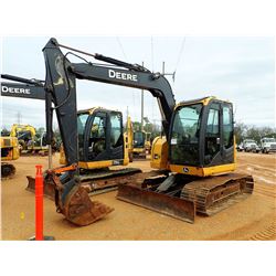 2010 JOHN DEERE 75D MIDI EXCAVATOR, VIN/SN:014117 - 7' STICK, 30" BUCKET, BLADE, CAB, A/C, METER REA
