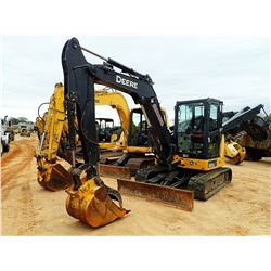 2014 JOHN DEERE 60G MIDI EXCAVATOR, VIN/SN:285878 - 6' STICK, 24" BUCKET, COUPLER, HYDRAULIC THUMB, 