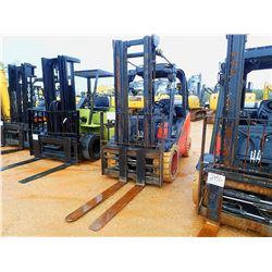 LINDE H35 FORKLIFT, VIN/SN:H2X393C05598 - 5,475LB CAPACITY, PROPANE, 2 STAGE MAST, CANOPY, METER REA