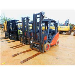 LINDE H35 FORKLIFT, VIN/SN:H2X393C05373 - 5,475LB CAPACITY, PROPANE, 2 STAGE MAST, CANOPY, METER REA